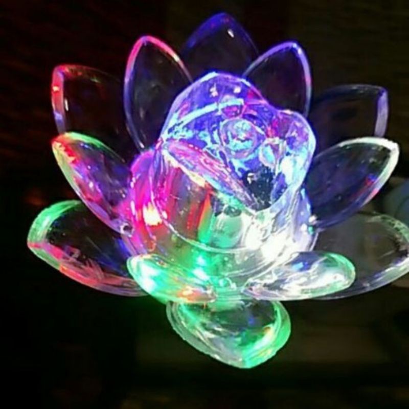 Đèn Led hình hoa sen phát sáng 7 màu - dùng làm đèn ngủ trang trí bàn thờ