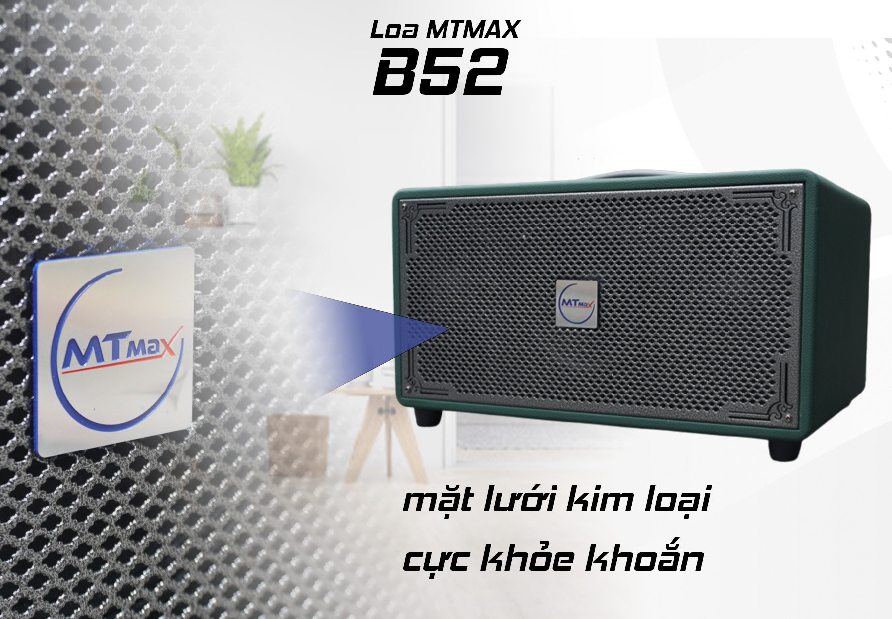 Loa kéo di động MTMAX  B52 Bass 16 kèm 2 Micro không dây kim loại .Chiếc loa hàng chính hãng  B52 với thiết kế mạnh mẽ vỏ gỗ bọc da tổng hợp, sang trọng, loa bass chắc, âm thanh hơn hẳn các loa ngang tầm giá.