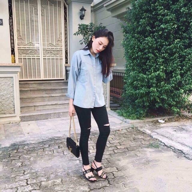 Quần skiny rách siêu cá tính