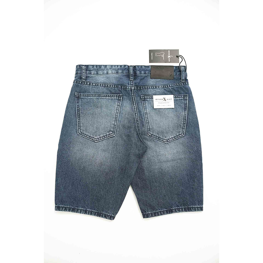 Quần Short Jeans Nam Cao Cấp HUNTER X-RAYS Form Slimfit Cotton Xanh Cá Tính S43