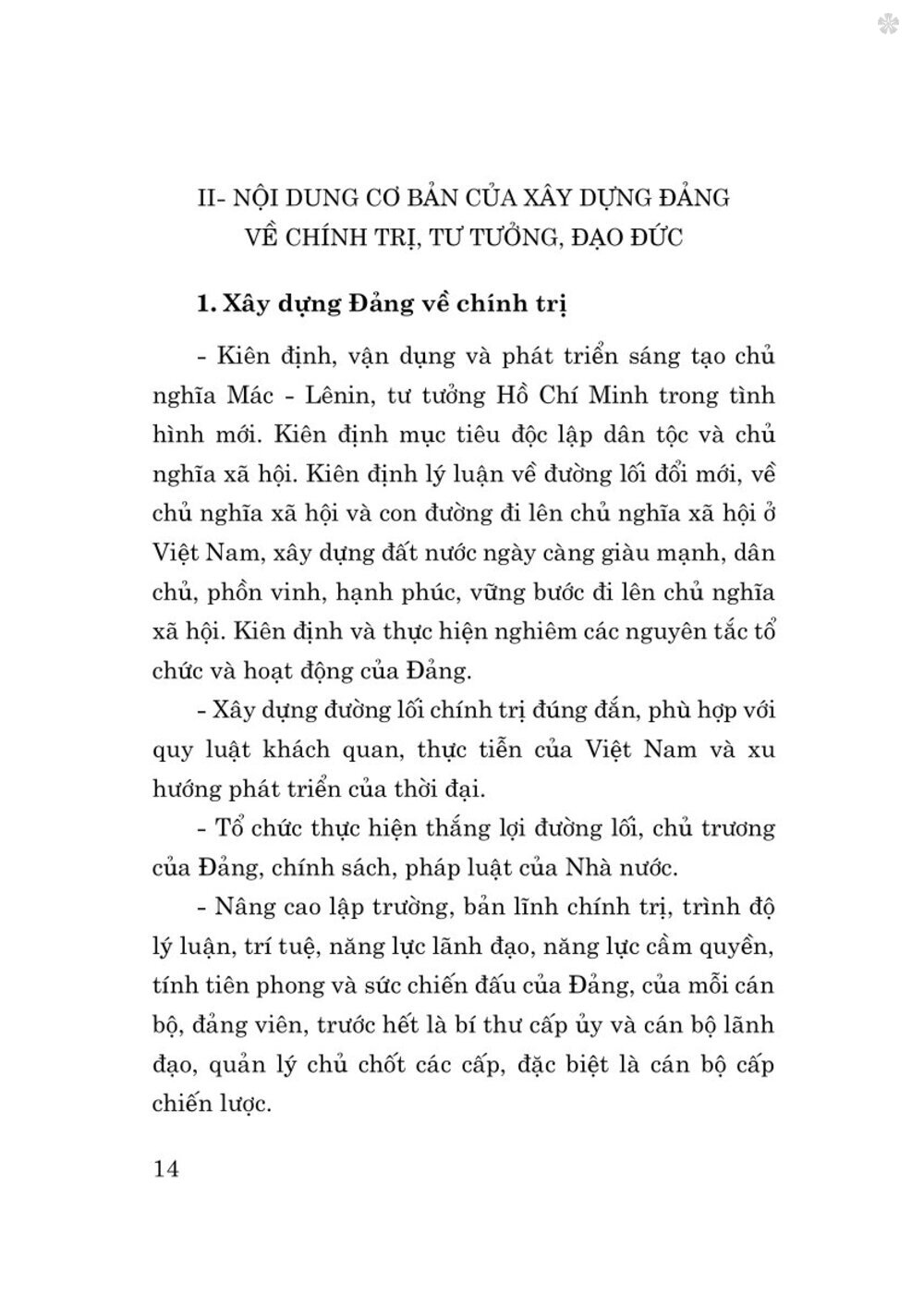 Tài liệu nhận thức và triển khai công tác xây dựng Đảng về chính trị, tư tưởng, đạo đức trong giai đoạn hiện nay - bản in 2024