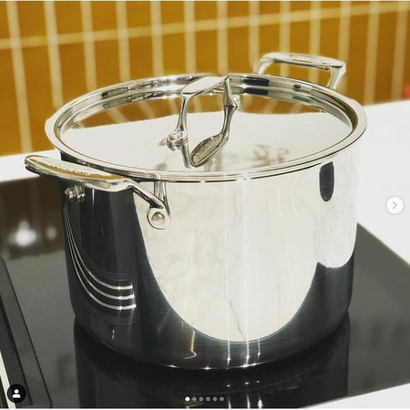 Nồi luộc gà inox cao cấp Scanpan Fusion 24cm-7.6L 74502400, đúc liền thân đáy 5 lớp, dùng bếp từ, máy rửa bát