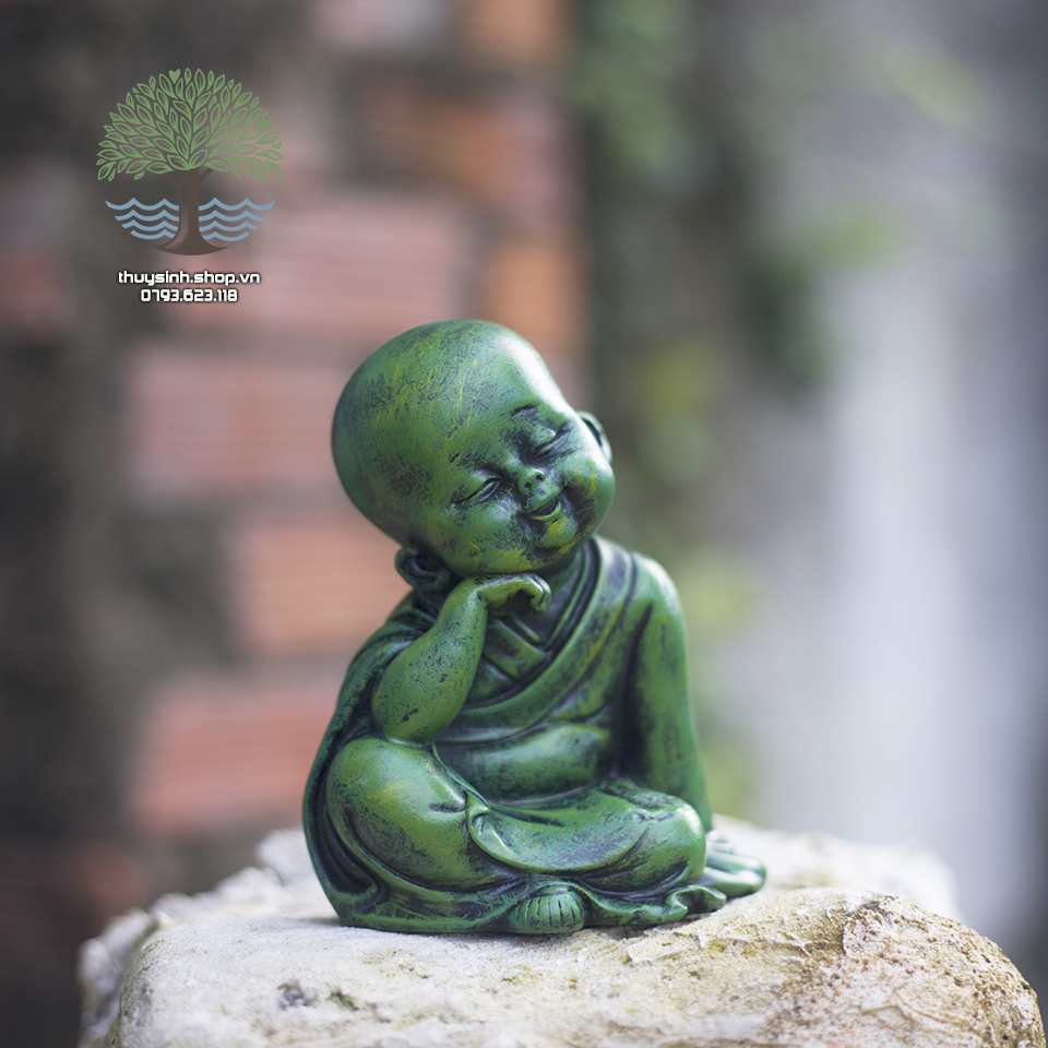 Chú tiểu dễ thương chống càm trang trí hồ cá, thuỷ sinh, tiểu cảnh, bán cạn, terrarium