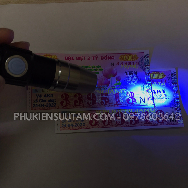 Đèn Soi UV 365mm Đầu Sạc USB Soi Ngọc Bích Màu Hổ Phách hoặc các loại giấy tờ - SP005714