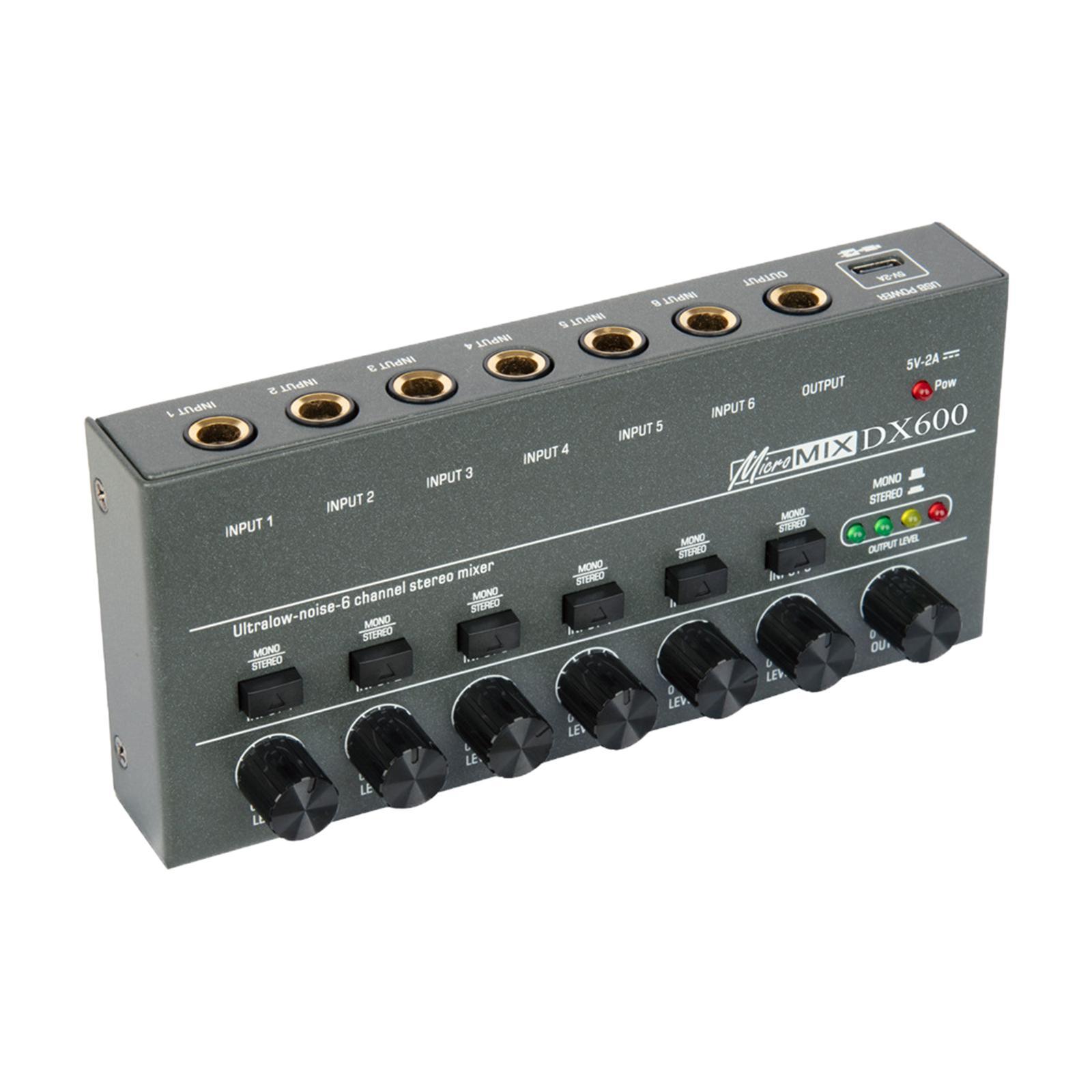 Audio Mixer 6 Input Audio Mixer Portable Sound Mixer for Small Clubs Bars