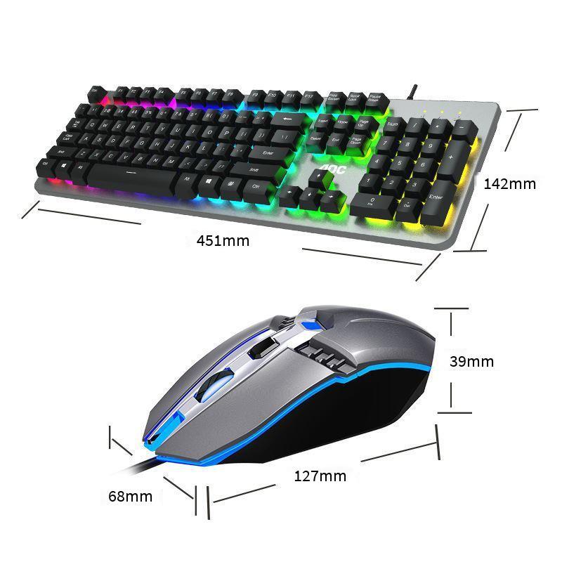 Bộ bàn phím và chuột có dây AOC được ưa chuộng nhất KM410 cạnh tranh điện ăn gà Quán cà phê Internet bàn phím trò chơi chuột thao tác cảm thấy bàn phím có dây