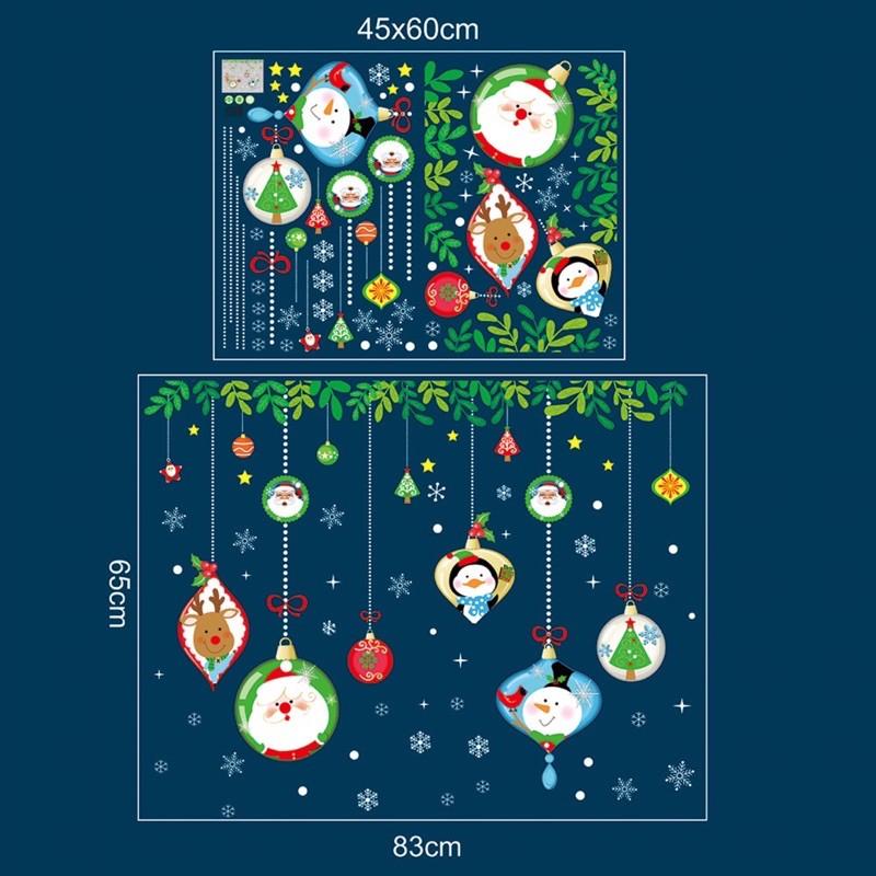 Combo Decal trang trí Noel - Rèm châu ngộ nghĩnh phối noel vui nhộn ( 2 tấm )