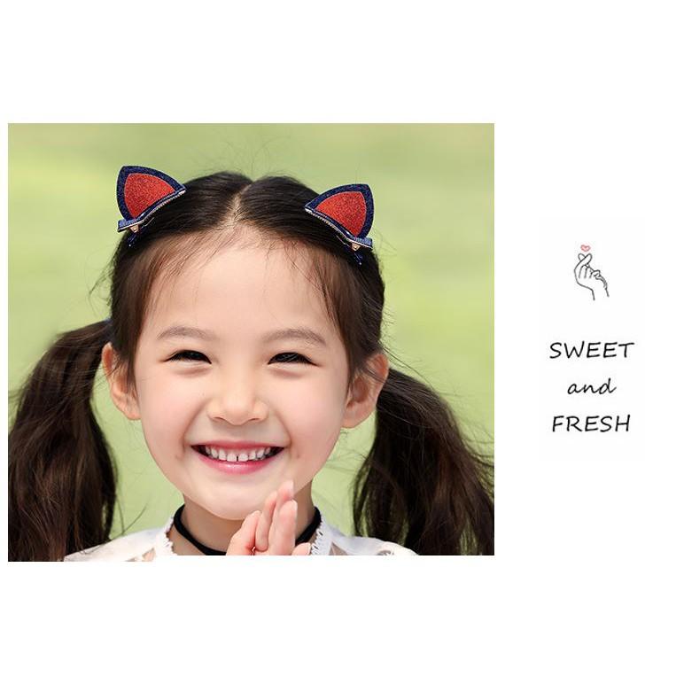 2 Kẹp Tóc Hình Tai Mèo Đáng Yêu Cho Bé Gái C13