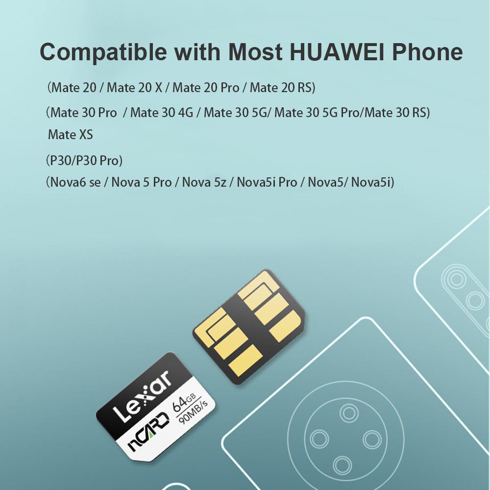 Lexar Micro TF Card 64G/128G/256G 90MB/S Compatible with HUAWEI Mate20/30/P30PRO Mini Portable