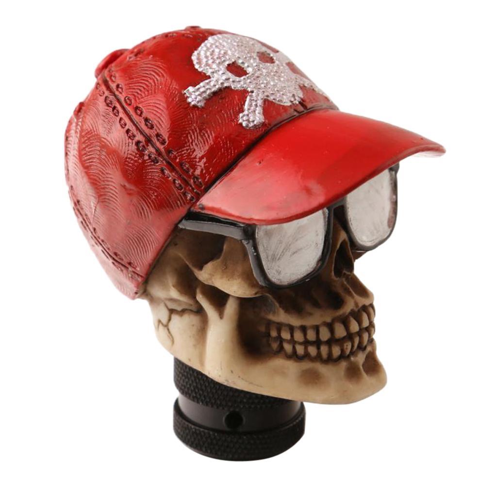 2 Pcs Universal Car Manual Gear Stick Shift Lever Skull Head Shifter Knob