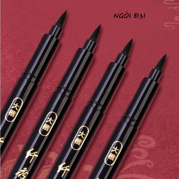 Bút viết thư pháp chữ Hán Calligraphy Deli - brush pen nhiều kích cỡ ngòi, có thể đổ thêm mực Deli 1 cây