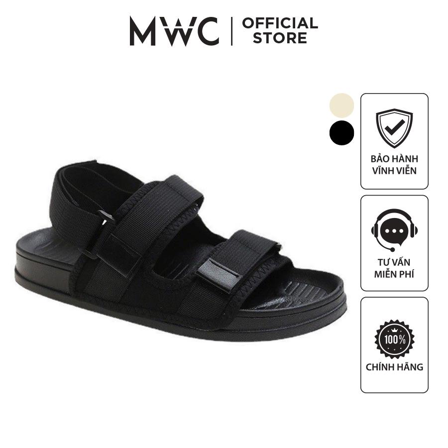 Giày Sandal Nữ MWC 2991 - Sandal 2 Quai Ngang Quai Dán Đế Bằng Thời Trang