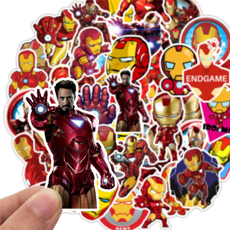Sticker người sắt iron man decal dán laptop , điện thoại hình dán trang trí, ván trượt, bình nước, mũ bảo hiểm