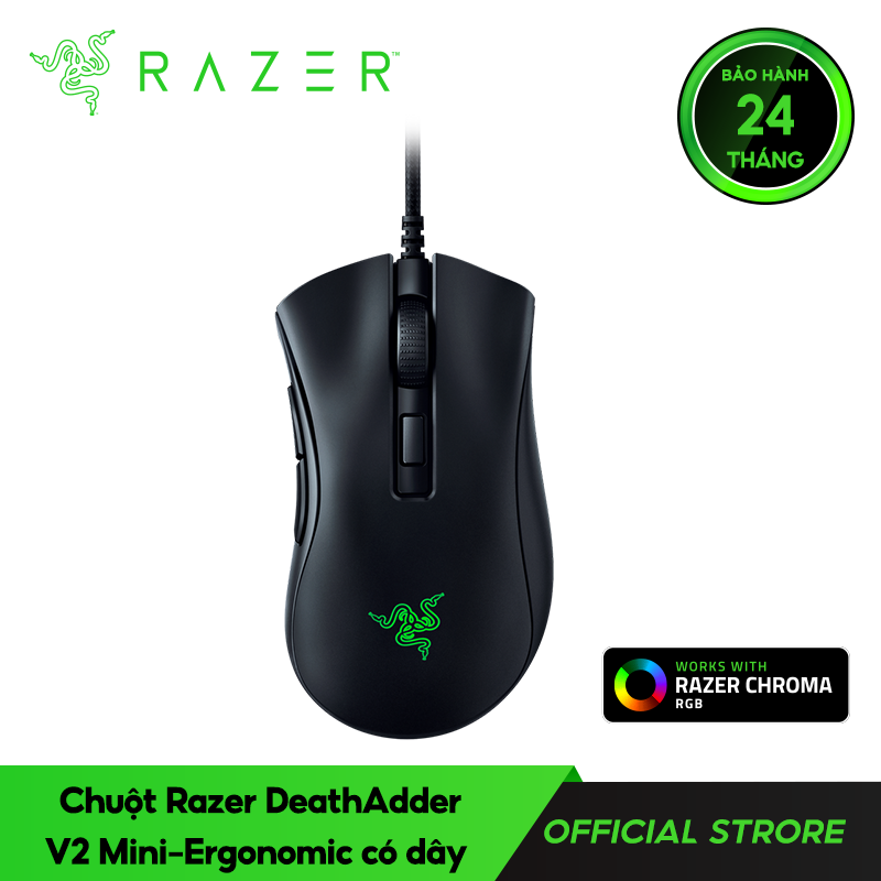 Chuột Razer DeathAdder V2 Mini-Ergonomic Có Dây - Hàng Chính Hãng