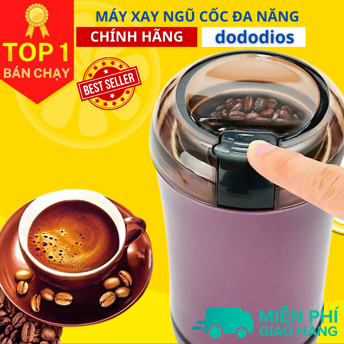 Máy Xay Hạt Khô mini,Saffron Hạt Tiêu, Bột Ngũ Cốc, Cafe, Thảo Dược, Các Loại Hạt Cực Nhanh - Hàng Chính Hãng DoDoDios