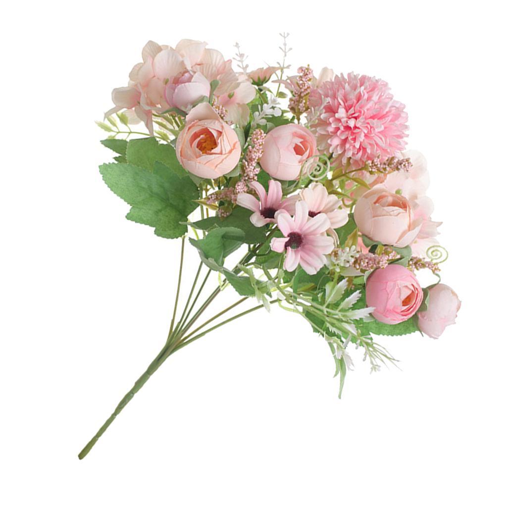 2PCS ARTIFICIAL SILK ROSE BRIDAL BOUQUET FLOWER ARRANGEMENTS WEDDING HOME DECOR
