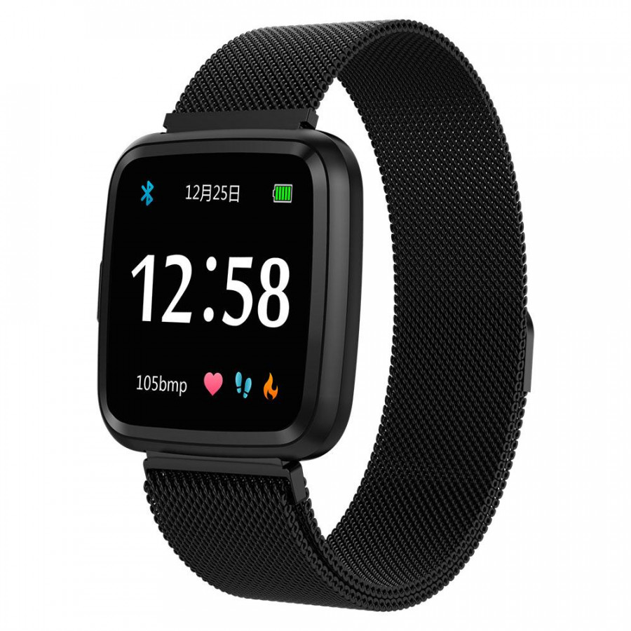 Đồng hồ thông minh theo dõi sức khỏe smartwatch Colmi Y7P dây thép (màu đen) - Hàng chính hãng