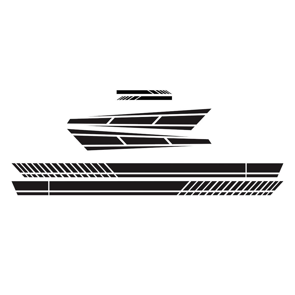 6PCS Long Stripe Graphics Car Racing Side Body Hood Mirror Decals