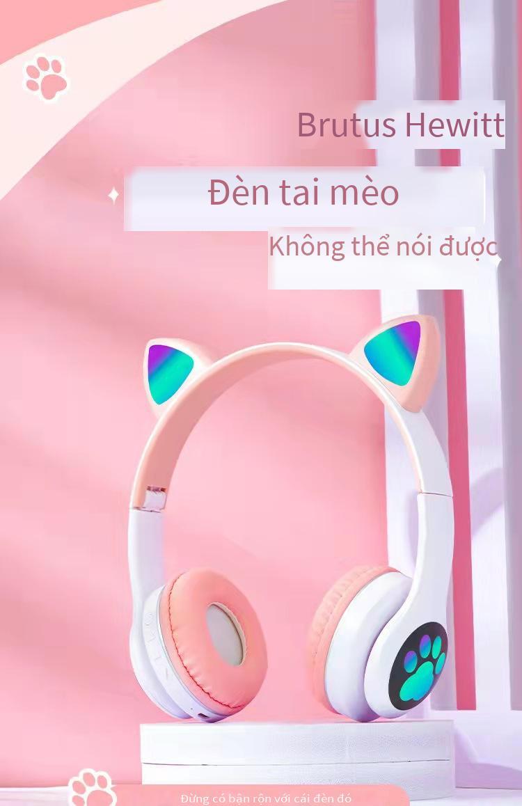Ưu Đãi Tai Nghe Bluetooth Móng Vuốt Mèo Dễ Thương VIV-23M Tai Nghe Tai Mèo Phát Sáng Tai Nghe Không Dây