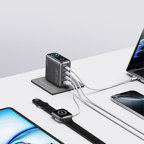 Combo cốc sạc Anker Zolo Fast Charging 1USB 3Type-C 140W + Cáp USB Type-C to Type-C PD 3.1 B2697 - Hàng chính hãng