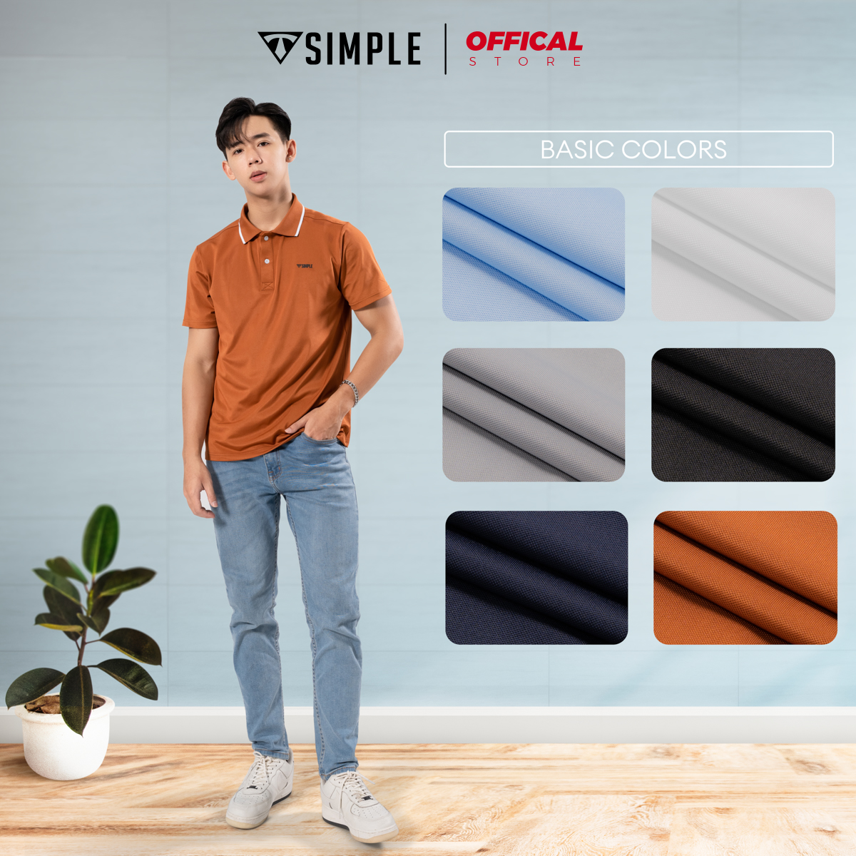 Áo thun polo nam TSIMPLE có cổ vải thun cá sấu cotton form rộng A021001