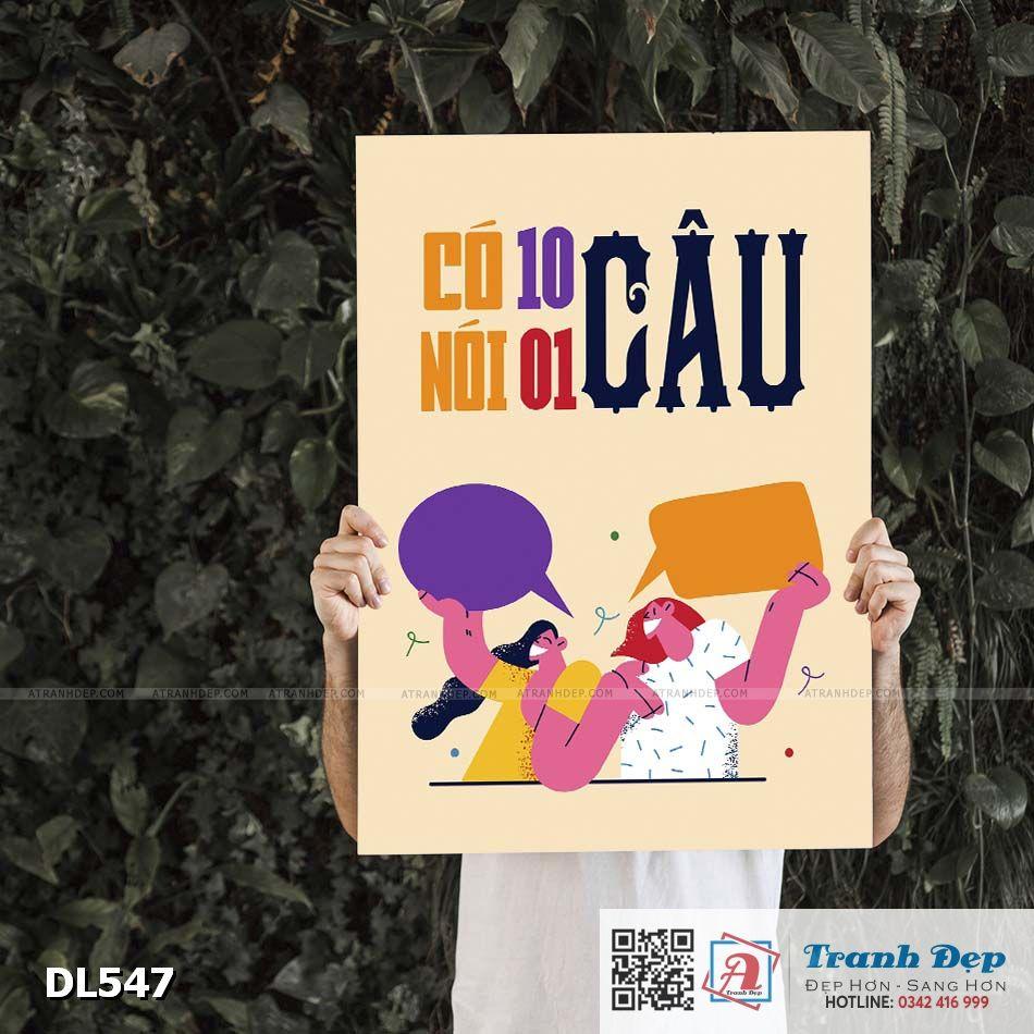 Tranh động lực trang trí phòng làm việc - Có 10 câu, nói 1 câu - DL547