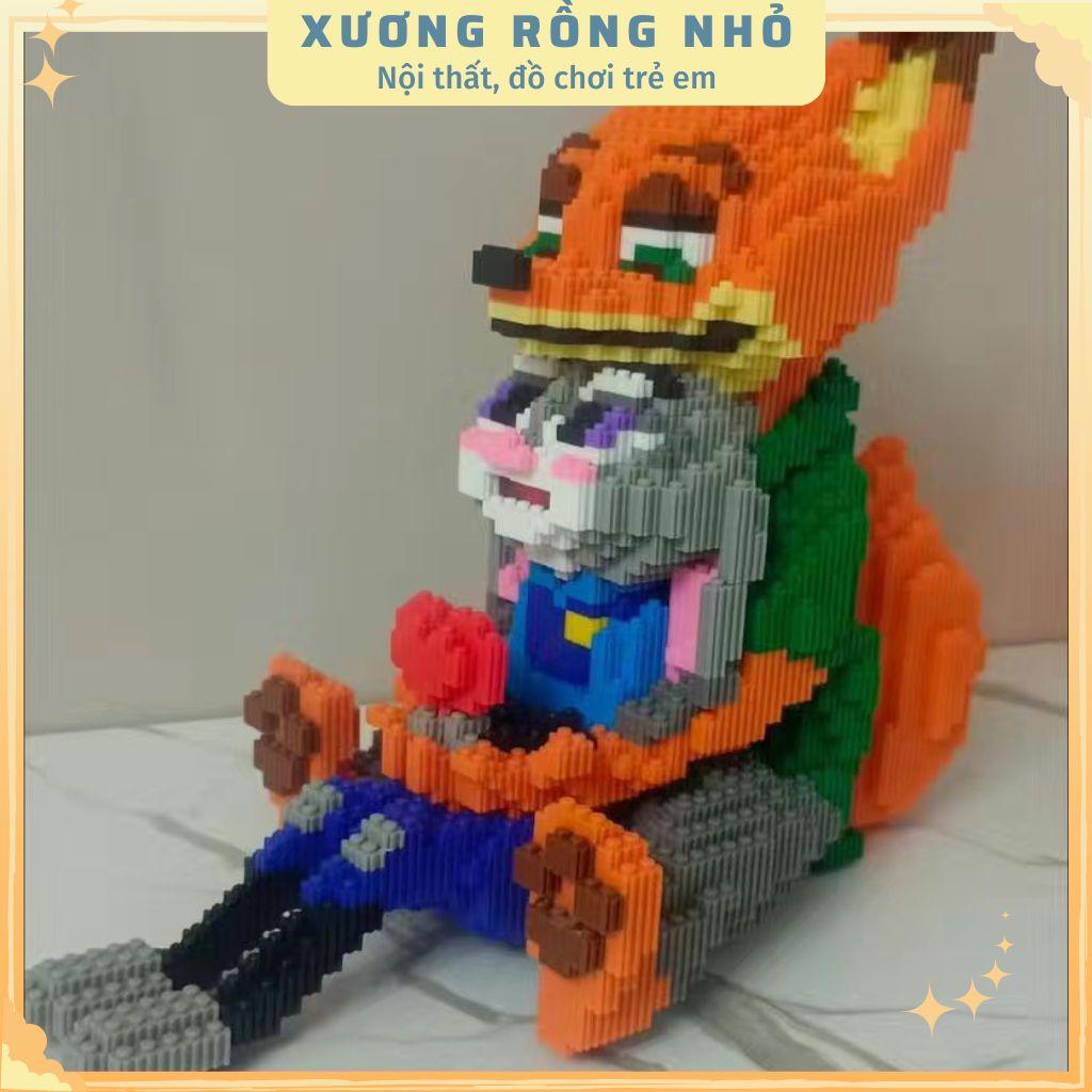 Xếp hình lego cáo nick và thỏ zootopia judy cỡ lớn size to 42cm đồ chơi xếp hình nano 3d cho bé chuẩn mẫu có sẵn