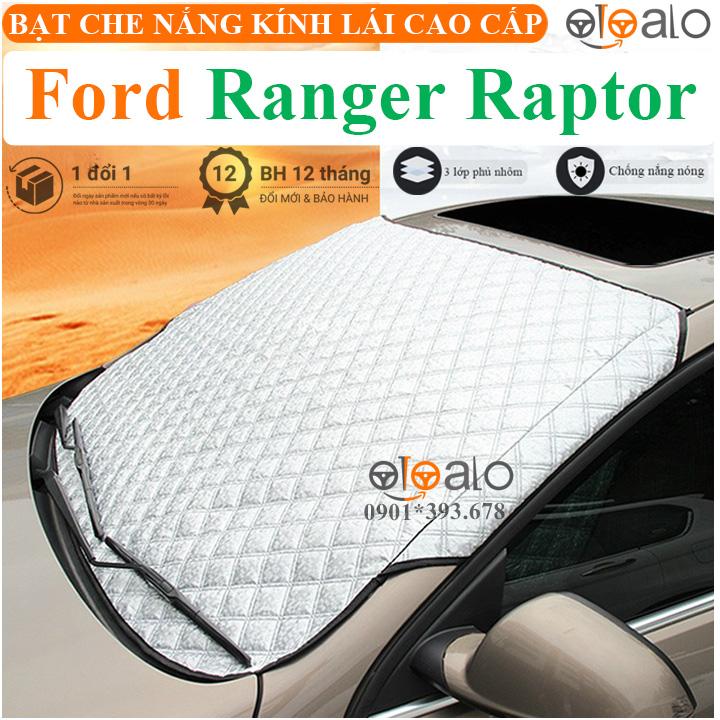 Tấm che nắng kính lái ô tô Ford Ranger Raptor vải dù 3 lớp cao cấp TKL - OTOALO