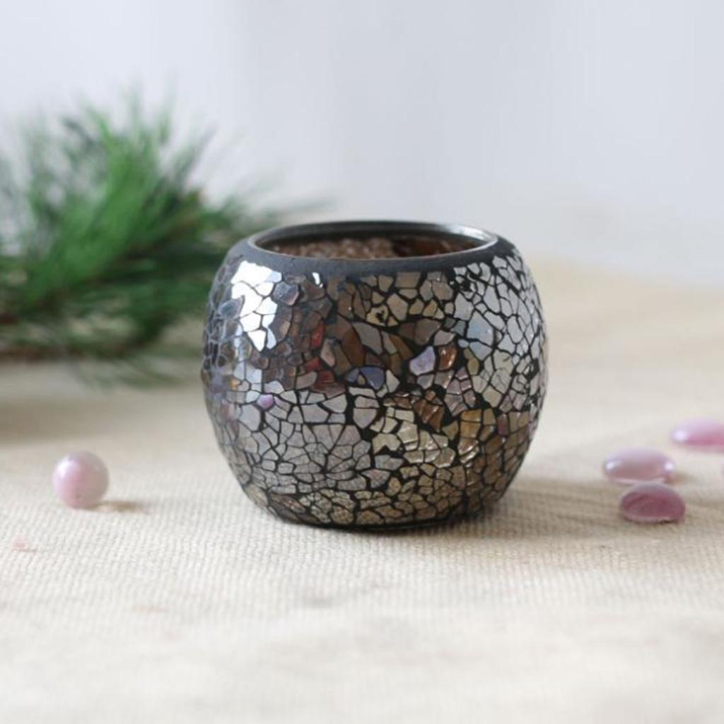 Mosaic Glass Votive Candles Tea Lights Holder Candlestick Bowl #1