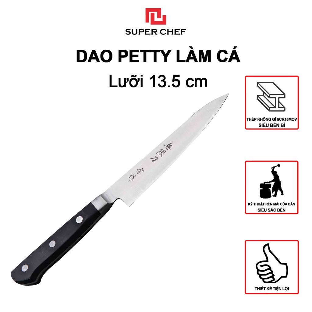 Dao Gọt Hoa Quả Tiêu Chuẩn Nhật Chính Hãng Super Chef Lưỡi 13.5cm Siêu Sắc Bền DAO_F