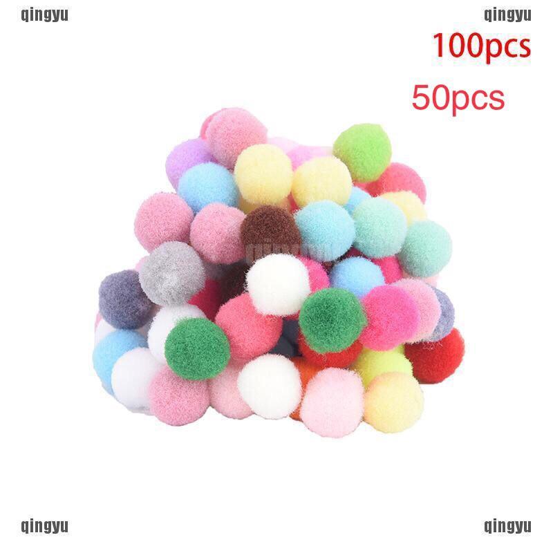 POM POM Nhung CAO CẤP 2cm SET 100 quả màu ngẫu nhiên (GIÁ SỈ)