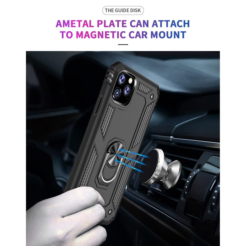 Ốp lưng cho iPhone 11 Pro Max chống sốc 2 lớp kèm nhẫn iring làm giá đỡ cho
