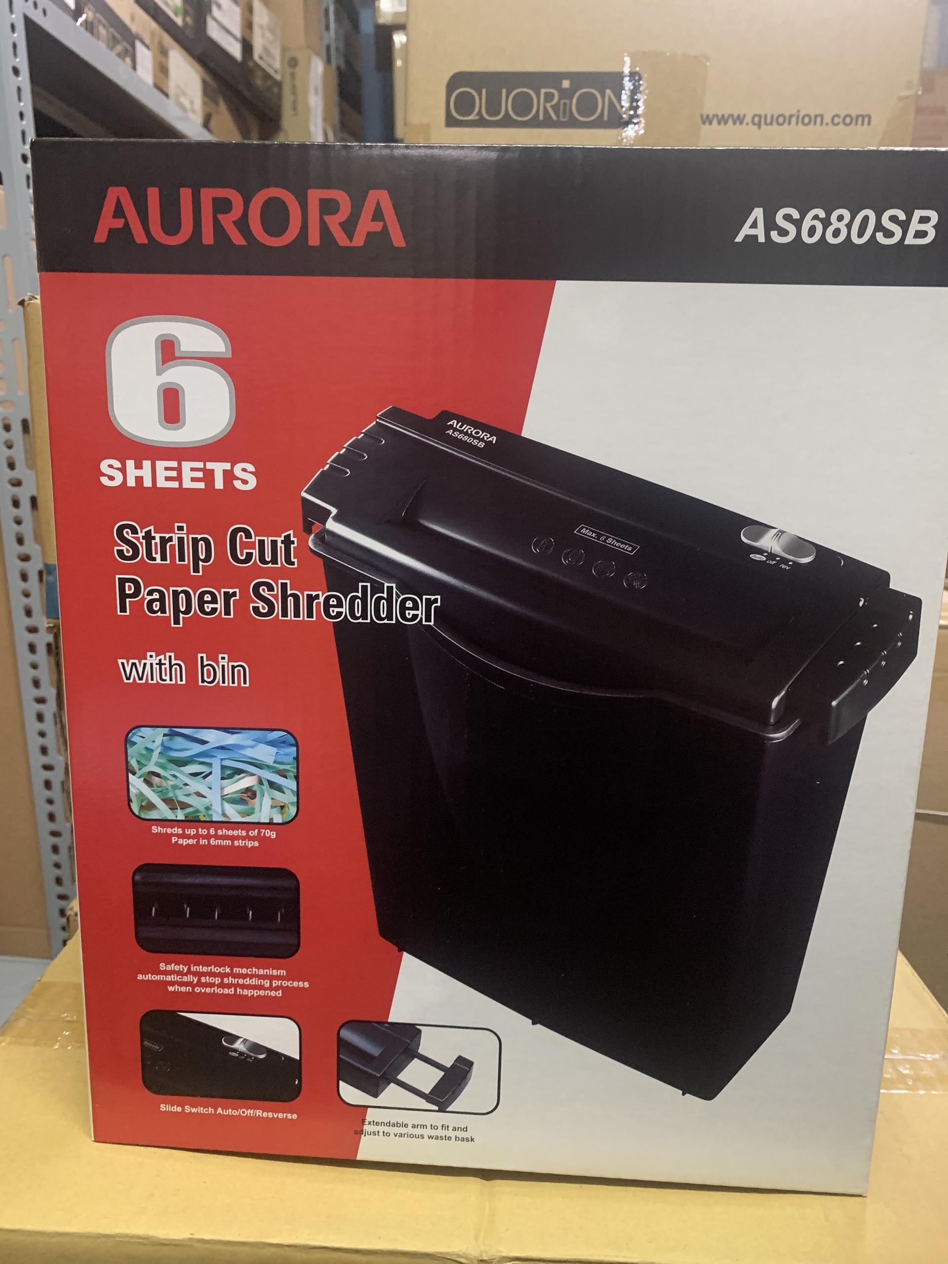 Máy hủy giấy, hủy tài liệu AURORA AS680SB- Thùng 10 lít