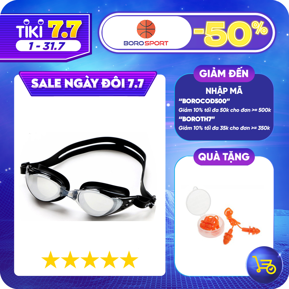 Kính bơi Cleacco Polycarbonate cao cấp chống sương mù , tia cực tím tặng kèm bịt tai và đệm mũi