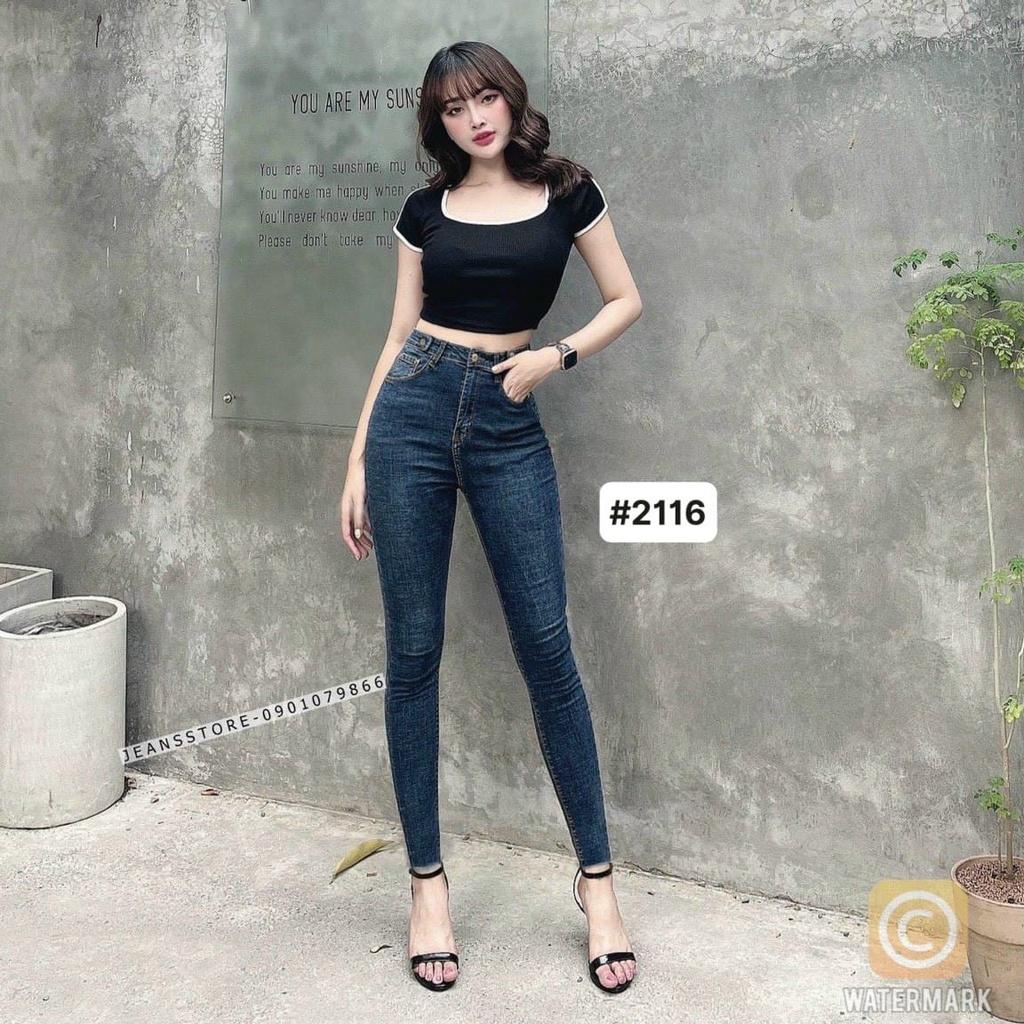 Quần jean nữ size đại lưng cao form ôm siêu co giãn hàng VNXK