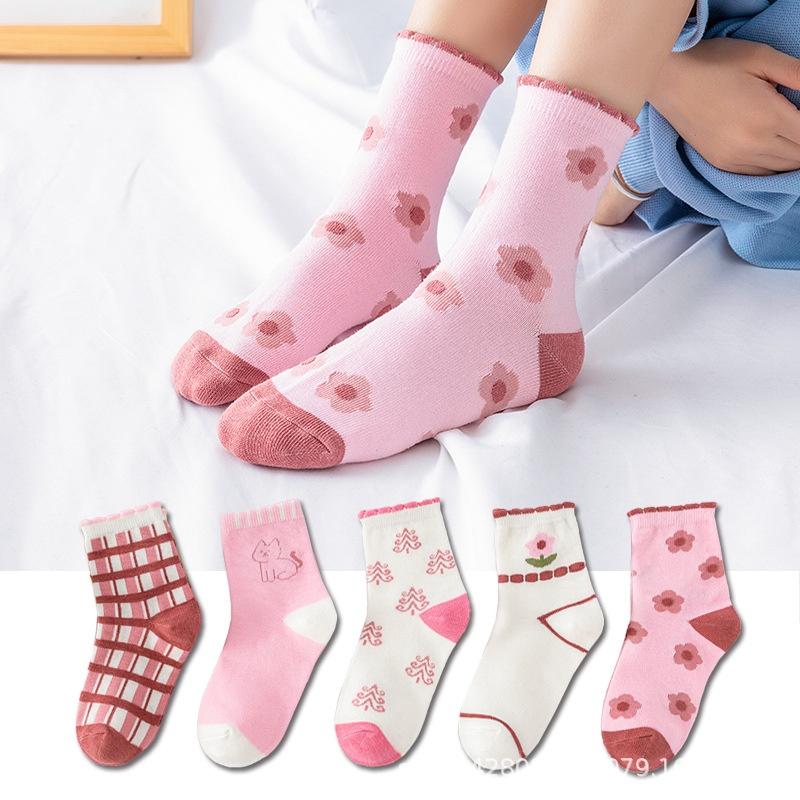 Set 5 đôi tất len cao cổ cho bé trai và bé gái nhiều màu sắc size từ 1 đến 13 tuổi