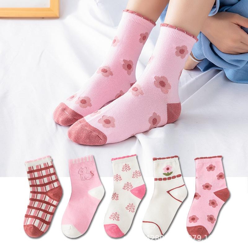 Set 5 đôi tất len cao cổ cho bé trai và bé gái nhiều màu sắc size từ 1 đến 13 tuổi (Link 1 mẫu mới)