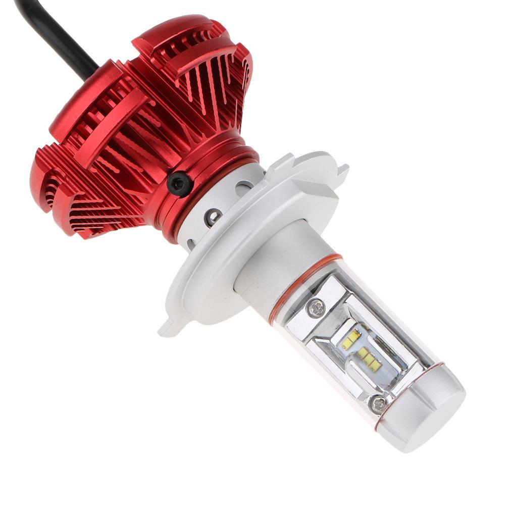 50W LED H4 6000LM Headlight Conversion Kit High Low Beam Bulb,Red
