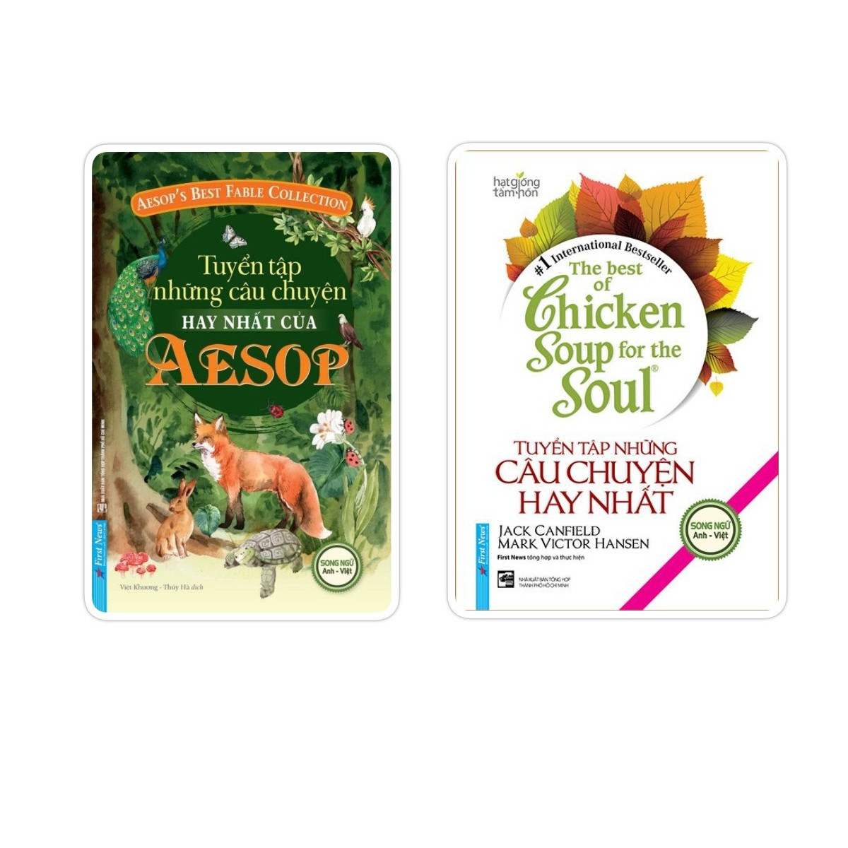 Combo Sách Song Ngữ Tuyển tập những câu chuyện hay nhất của Aesop + Tuyển tập câu chuyện hay nhất Chicken Soup