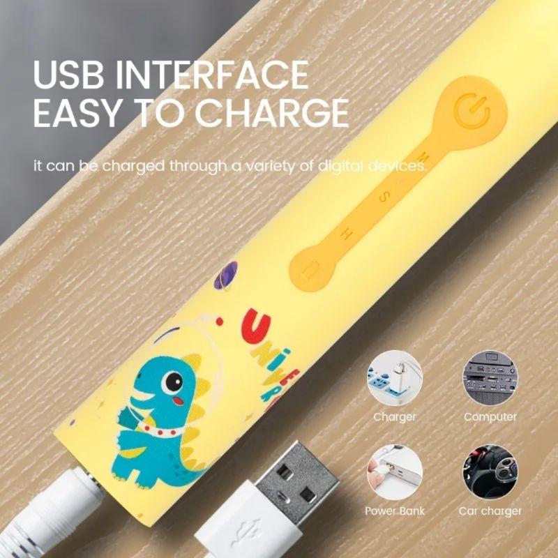 Bàn chải điện TEKKIN TI-865 5 chế độ tặng hộp đựng cá tính đánh cực mạnh chống nước -hàng chính hãng