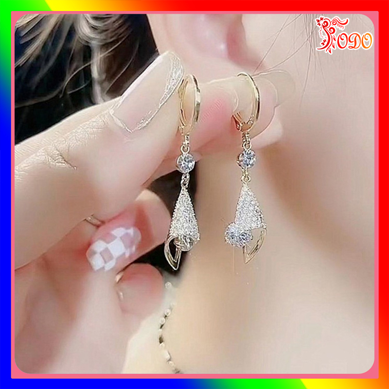 Bông tai kiểu lấp lánh đi đám cưới đi tiệc BJ450 thu đông thanh lịch trang nhã đi chơi đi dạo -