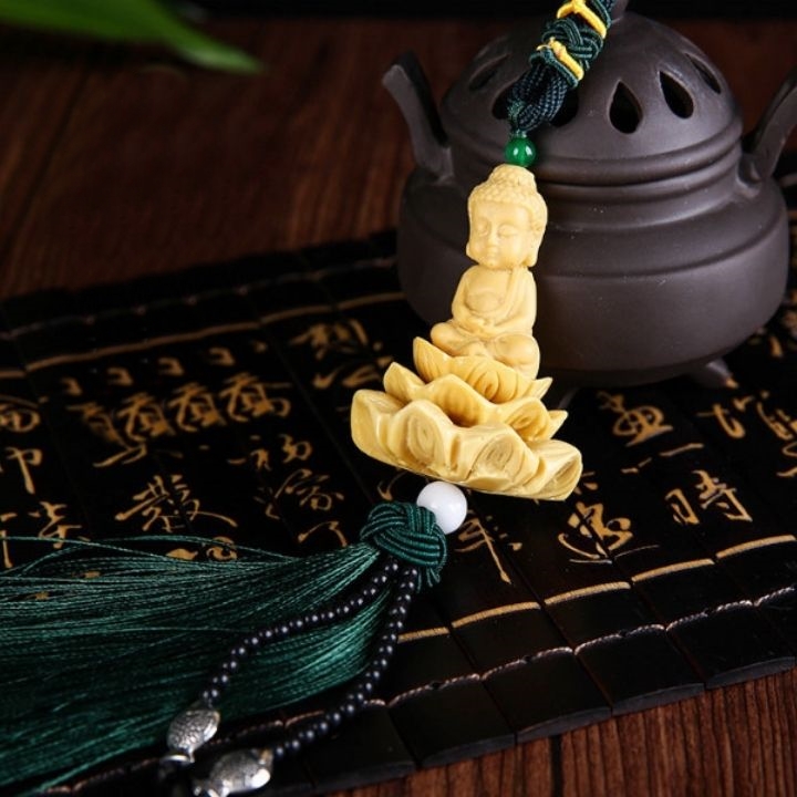 Dây treo xe ô tô tượng phật ADIDA ngồi đài sen treo xe ô tô trang trí xe hơi