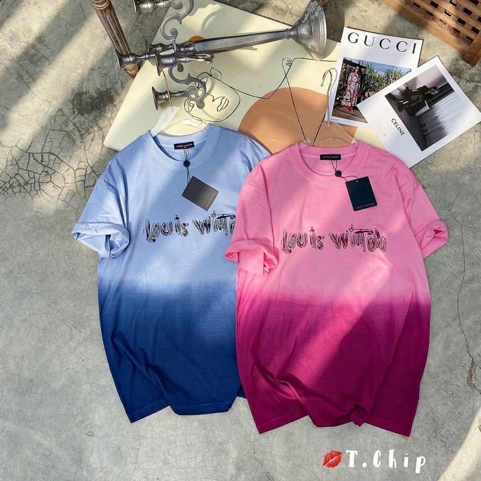 Áo Phông Loang Louis Unisex Dáng Rộng 2 Màu dưới 65kg - Áo Thun Nam Nữ Cộc Tay Cổ Tròn