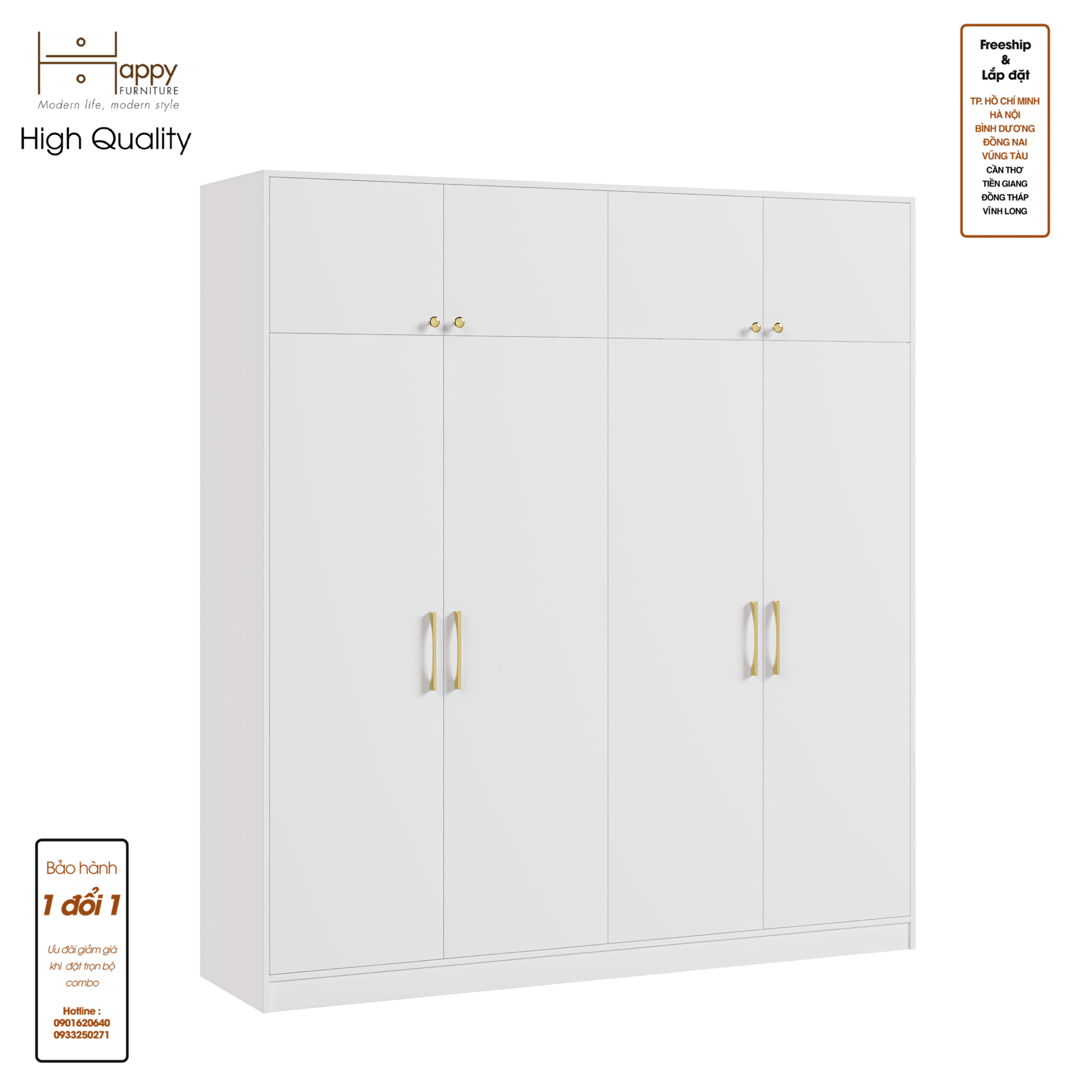 ELEGANT, Tủ quần áo 2mx2m2 , 200cm x 54cm x 220cm , TCM_047