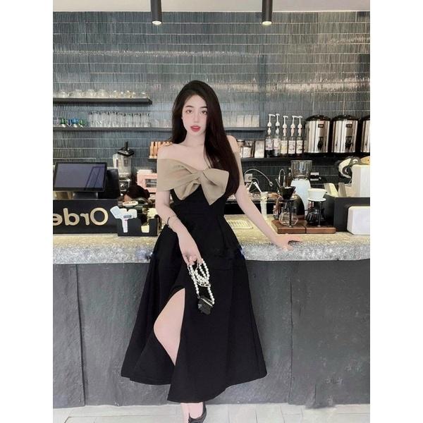 Đầm dự tiệc dáng xoè kết nơ ngực sexy sang chảnh