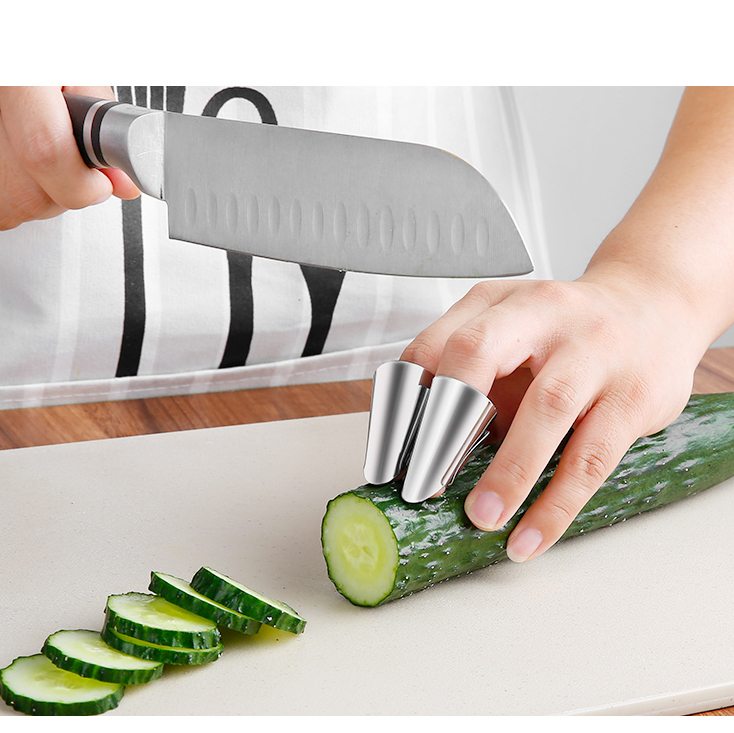 Sét 2 móng giả Inox dùng sơ chế đồ ăn cứng và bảo vệ ngón khi thái IN51