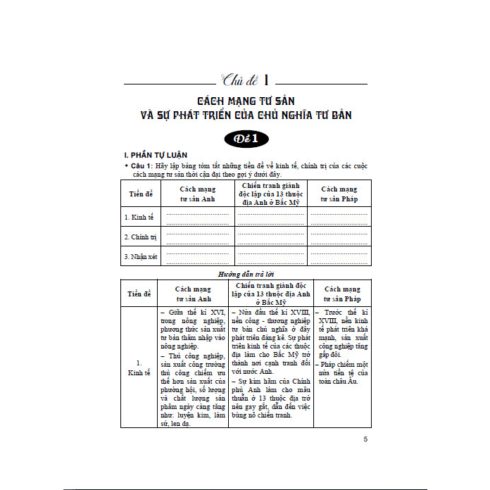 Bộ Đề Kiểm Tra Trắc Nghiệm Và Tự Luận Lịch Sử 11