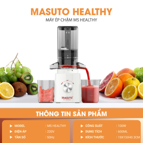 Máy Ép Chậm Trái Cây Sothing Masuto MS HEALTHY, Ép Nguyên Quả, Kiệt Bã, Dung Tích 0,6L- Hàng chính hãng