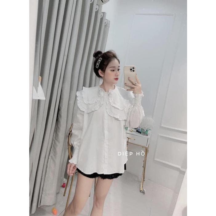 ÁO SƠ MI CỔ SEN BÈO TẦNG TAY BO CHUN - DRA0030