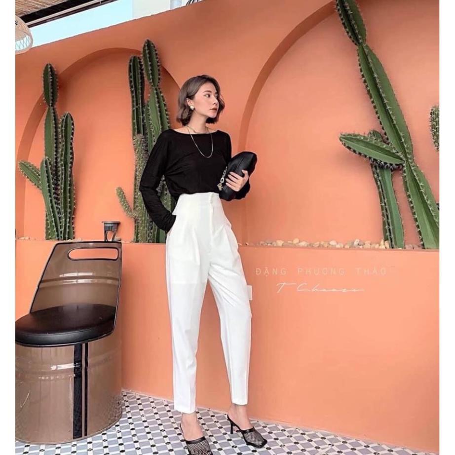 QUẦN BAGGY HAI CÚC DÁNG THỤNG B322, QUẦN BAGGY CÔNG SỞ CHO CHỊ EM